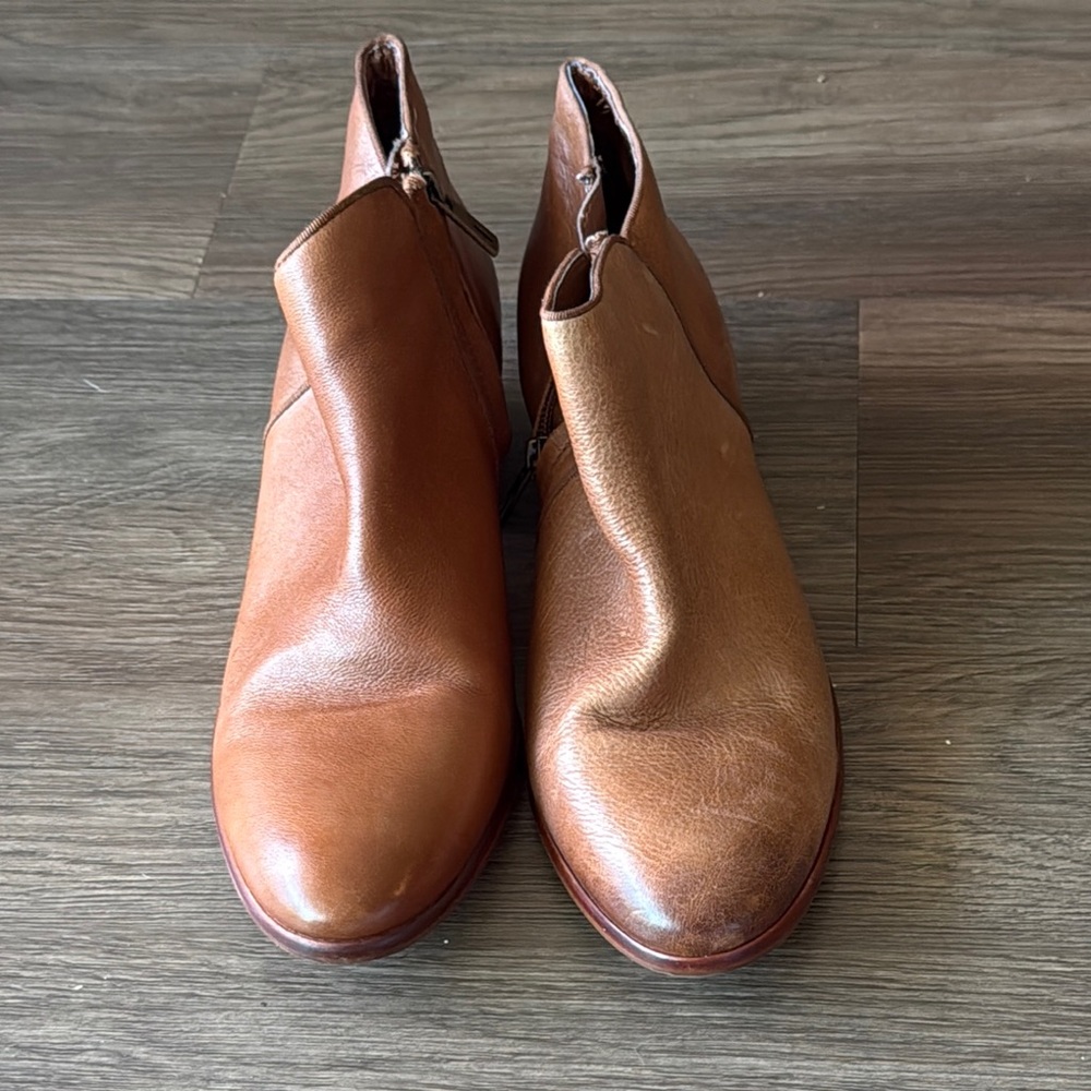 Sam Edelman Womens Petty Saddle Brown Leather Ankle Boots